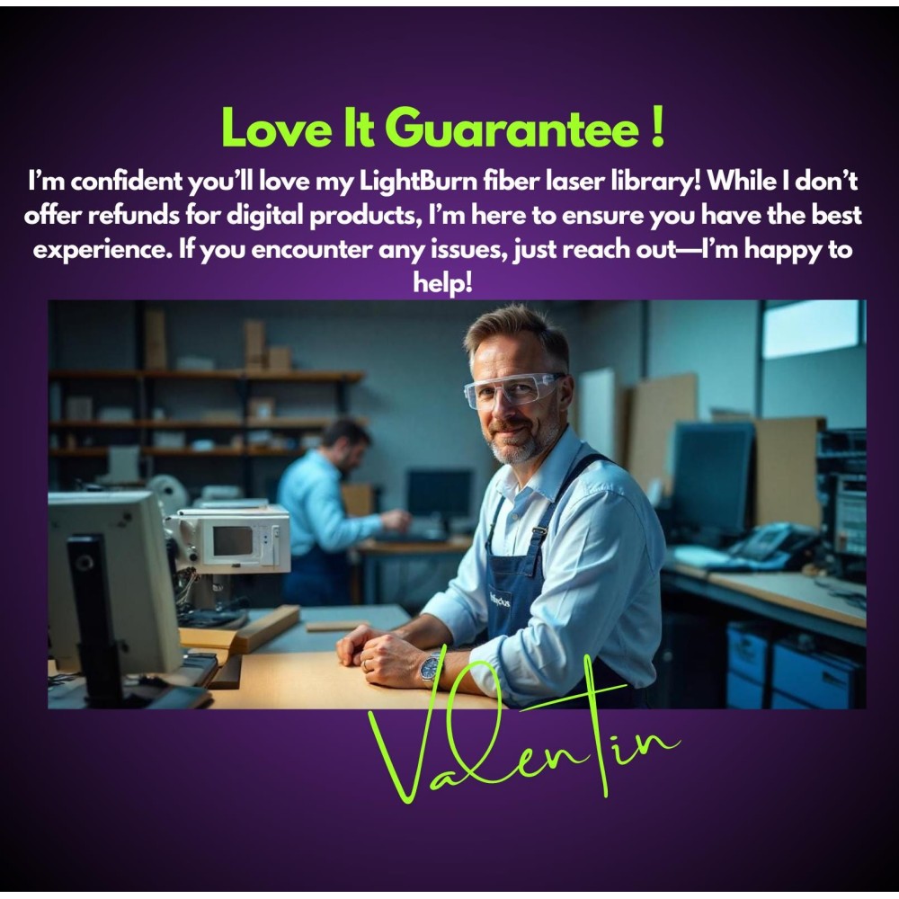 ComMarker B6 30W fiber laser with LightBurn library preview