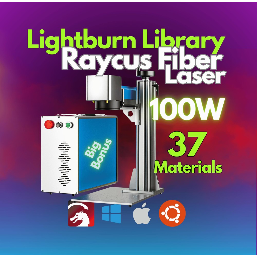 100W Raycus LightBurn Library Settings – 37 Materials