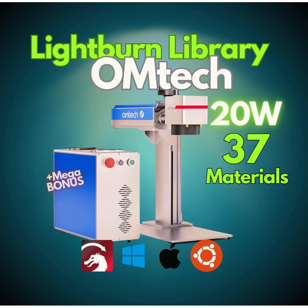OMTech 20W LightBurn Library Settings – 37 Materials