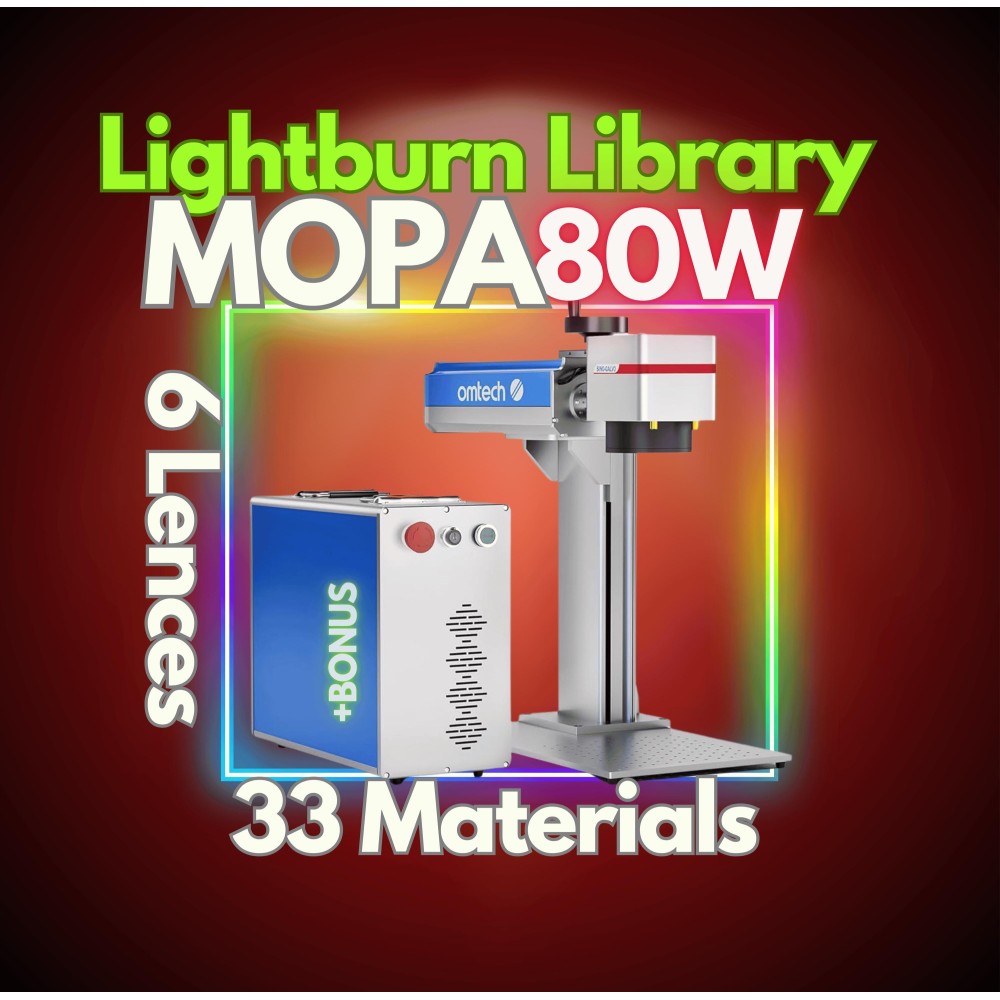 MOPA 80W fiber laser LightBurn library preview