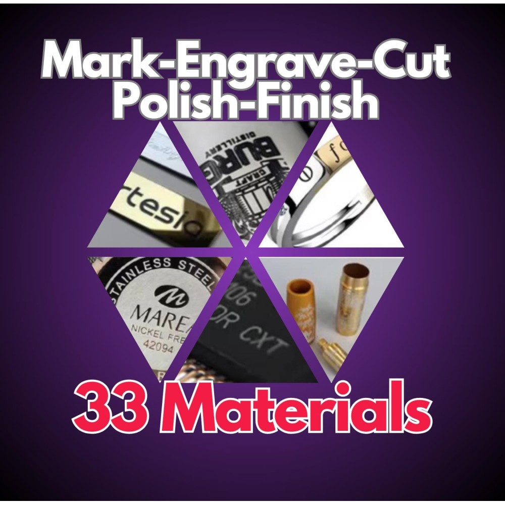 ComMarker B6 30W fiber laser with LightBurn library preview