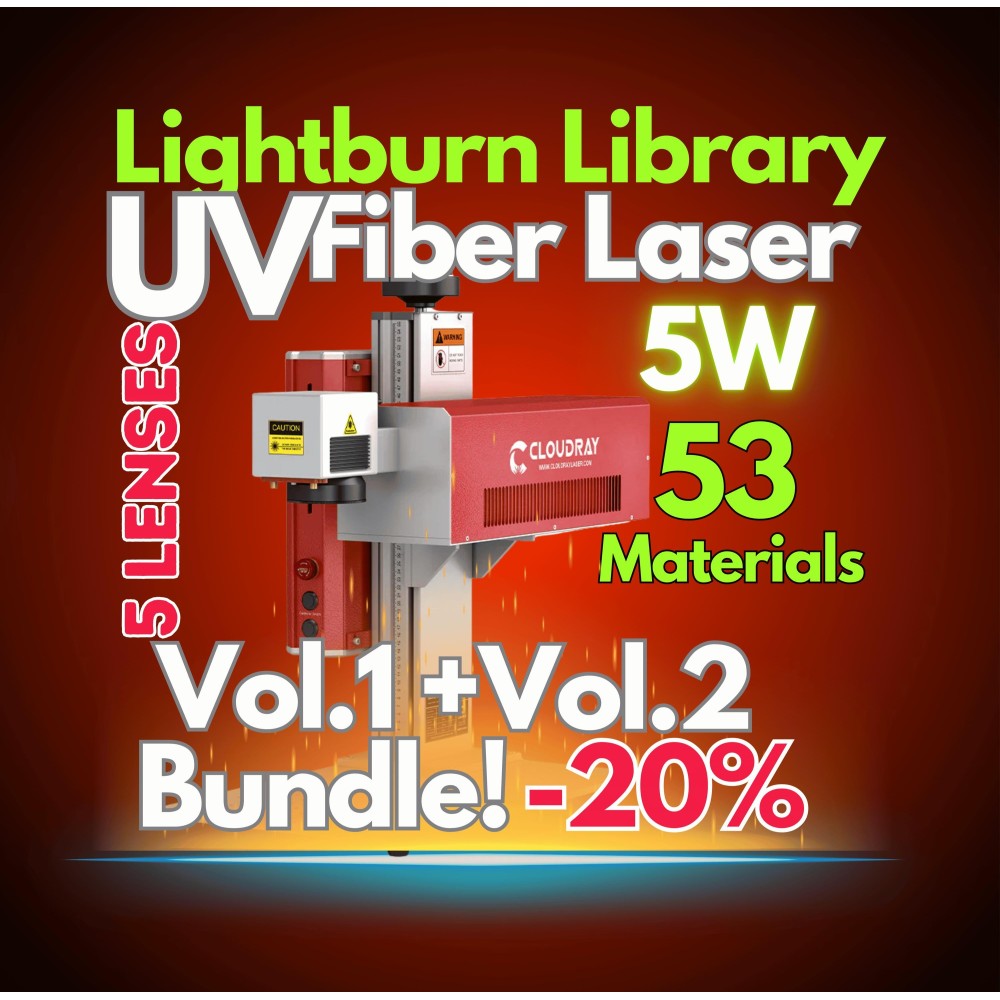 ComMarker Omni1 UV5W LightBurn Library Settings – 53 Materials - Vol 1 + Vol 2