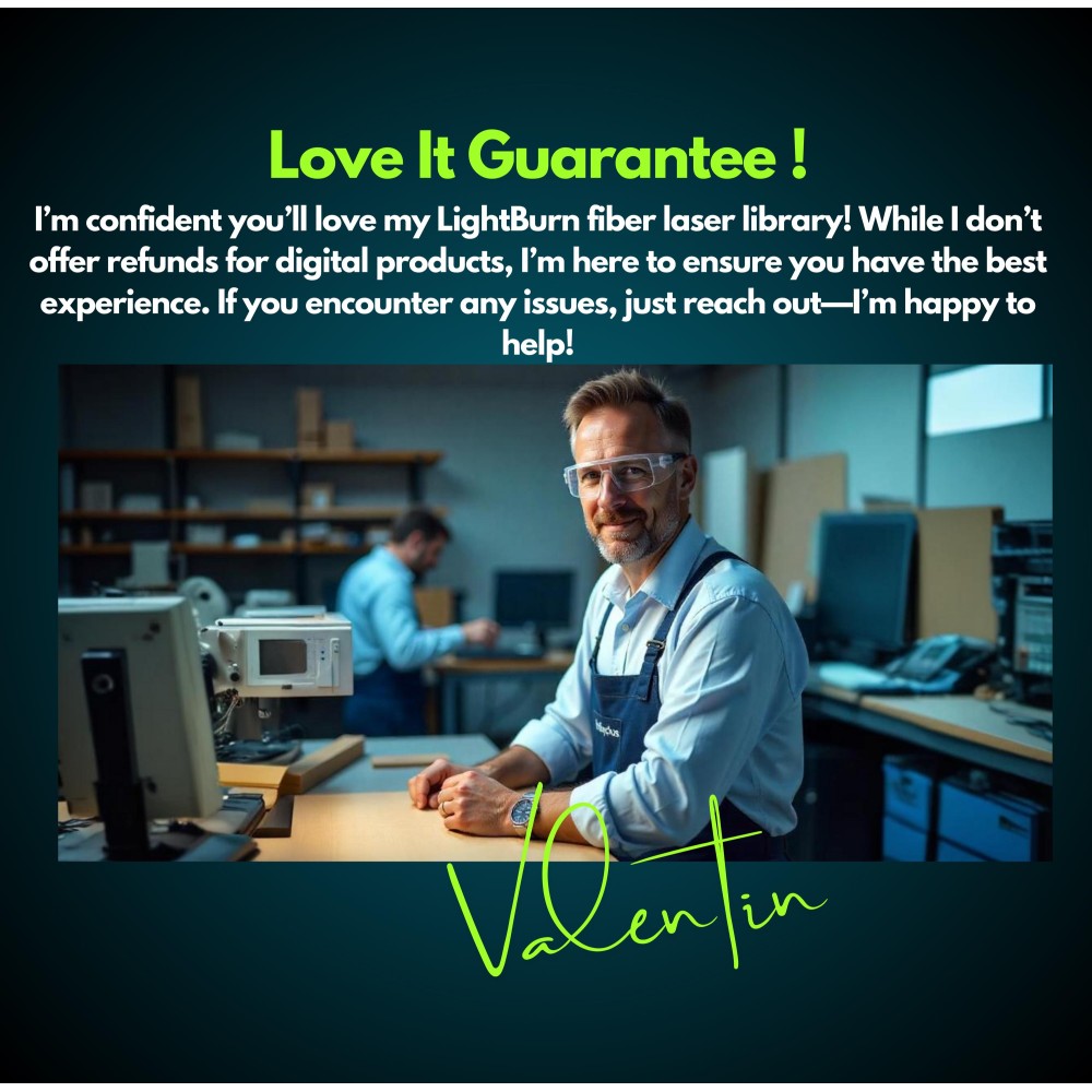 OMTech 30W fiber laser LightBurn library preview