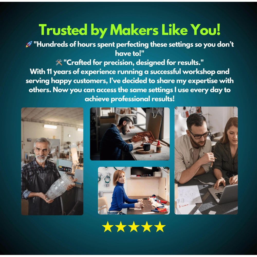 OMTech 20W fiber laser LightBurn library preview