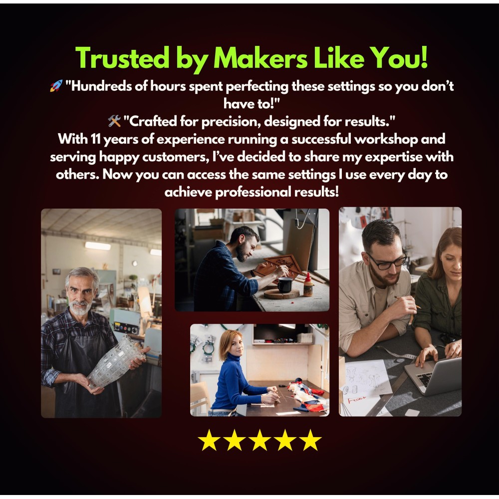 ComMarker B4 20W Fiber Laser Lightburn Library | 37 Material Settings | 2 Lenses | Easy Plug & Play Setup +MegaBonus