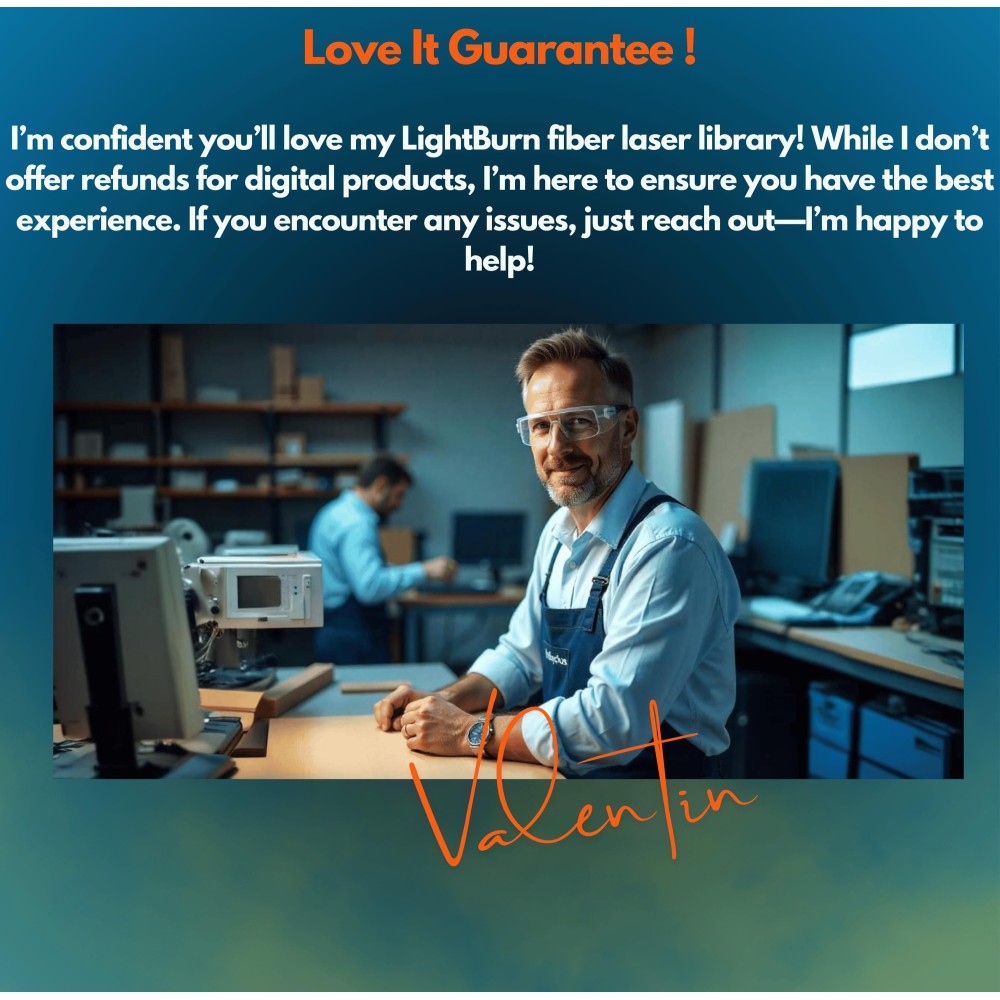 50W Haotian Fiber Laser LightBurn Library - 5 Lenses, 37 Materials (+MegaBonus) | CLB Files for Plug & Play Setup