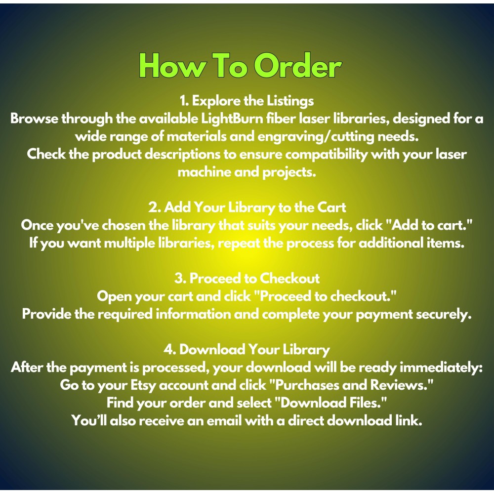 M-T ML50 50W Fiber Laser LightBurn Library -  | 37 Materials + MegaBonus | Easy Setup Materials Settings