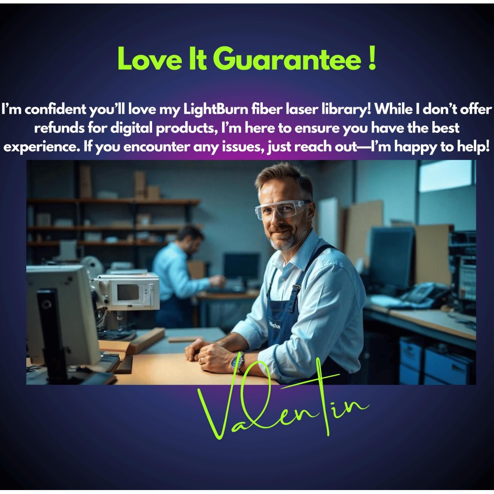 Gweike G7 UV 5W fiber laser with LightBurn library preview