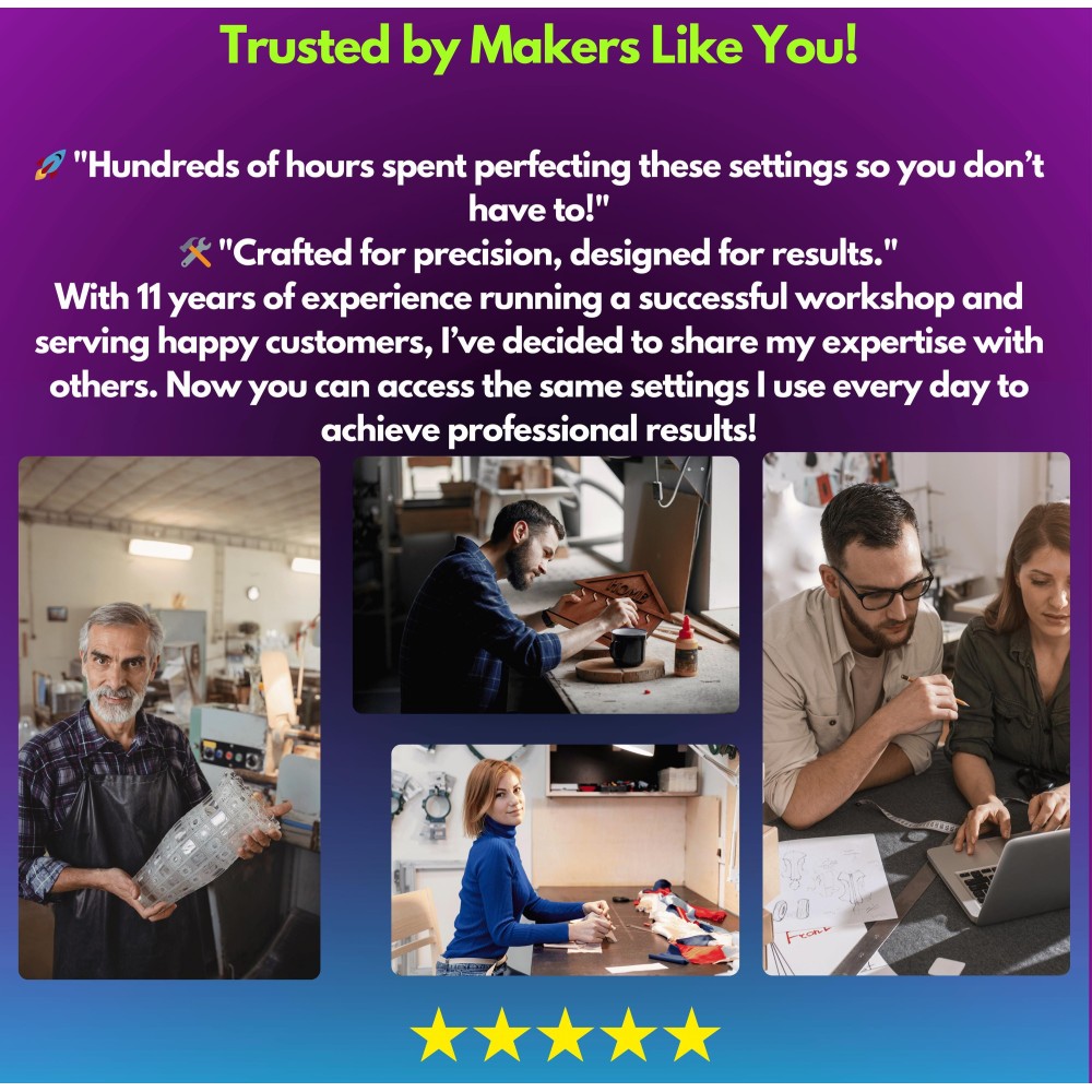 20W Fiber Laser LightBurn Library CLB