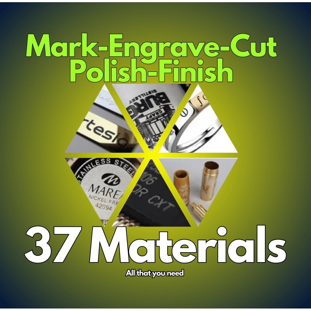 M-T ML15 20W fiber laser with LightBurn library preview