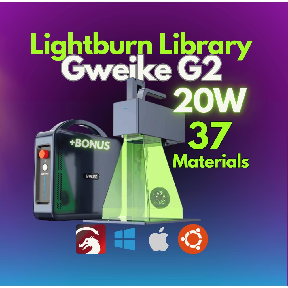 Gweike G2 20W Fiber Laser LightBurn Library CLB