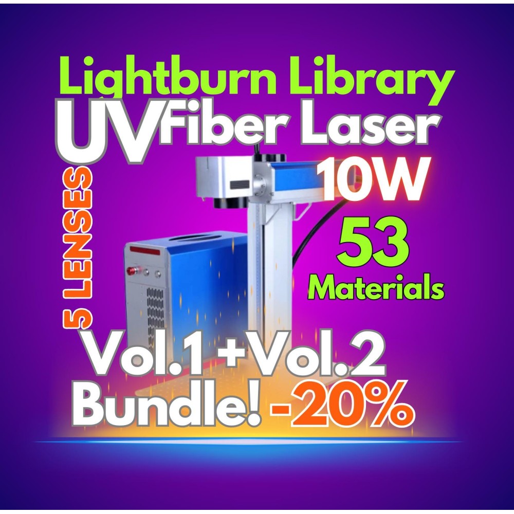 LightBurn Library Settings for 10W UV Fiber Laser – 53 Materials