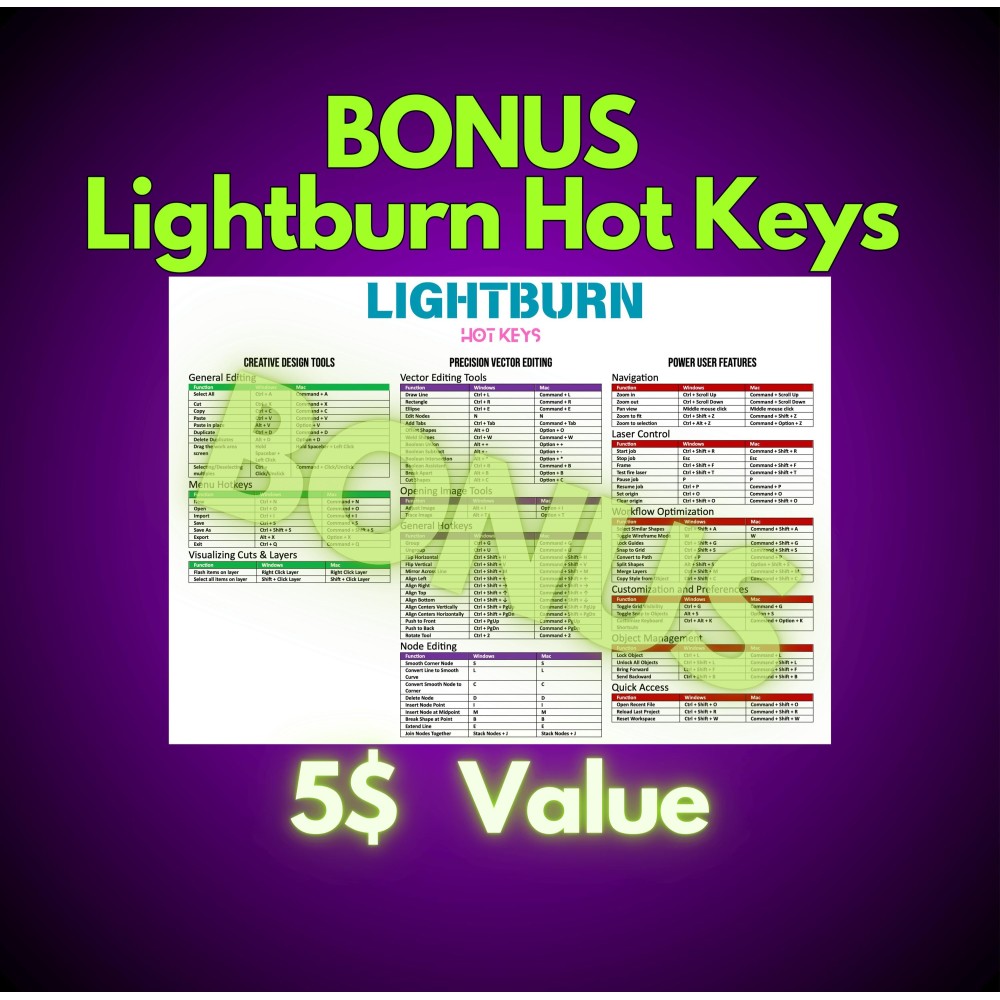 ComMarker Omni1 UV5W fiber laser with LightBurn library preview