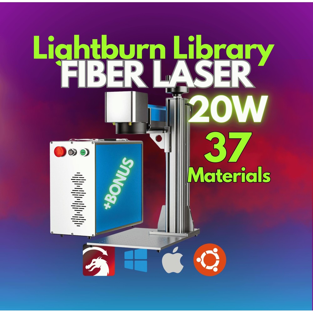 20W Fiber Laser LightBurn Library CLB