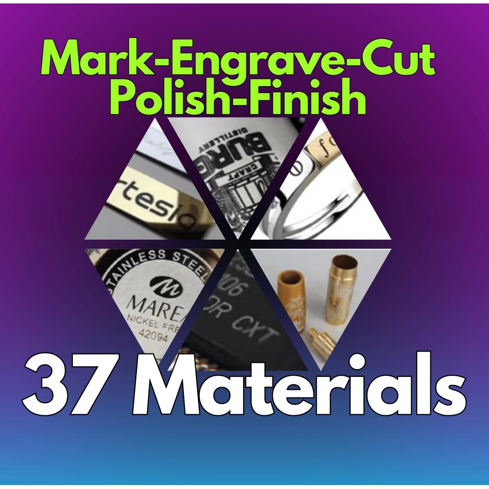 30W Fiber Laser LightBurn Library - 20 Lenses, 37 Materials (+MegaBonus) | CLB Files for Plug & Play Setup (All Models Compatibility)