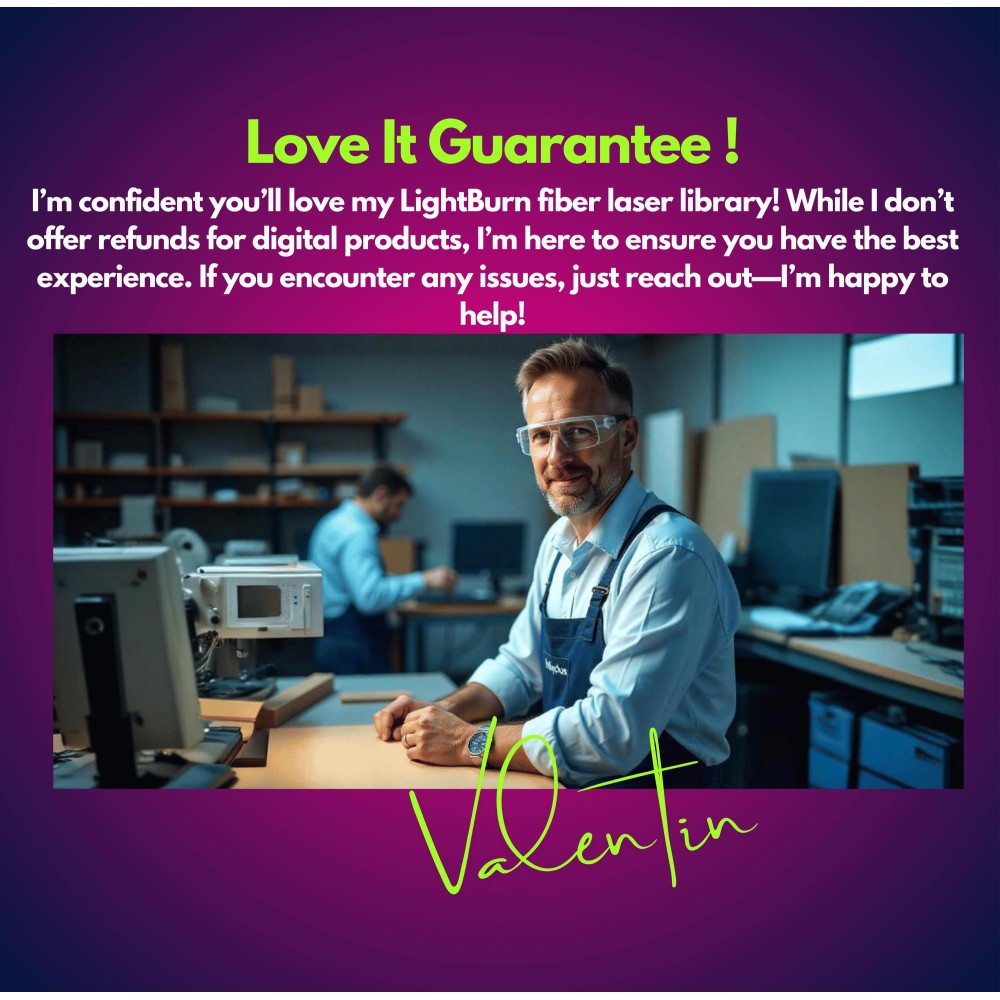 MONPORT 30W fiber laser LightBurn library preview