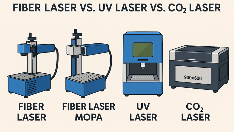 Fiber Laser vs MOPA Fiber vs UV vs CO₂ Laser — How to Choose the Perfect Laser Engraver for Your Needs